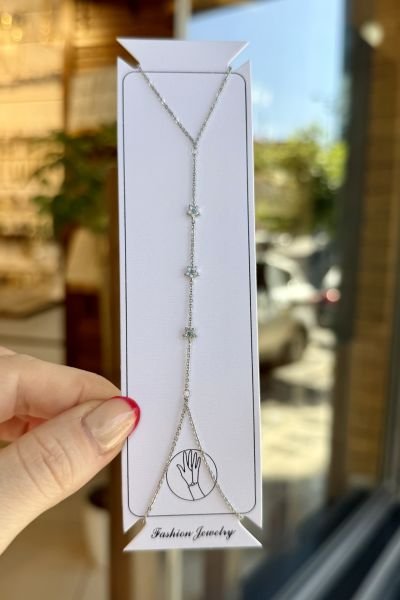 Mavi Taşlı 3 Sıra Yıldız Model Şahmeran Gümüş Renk