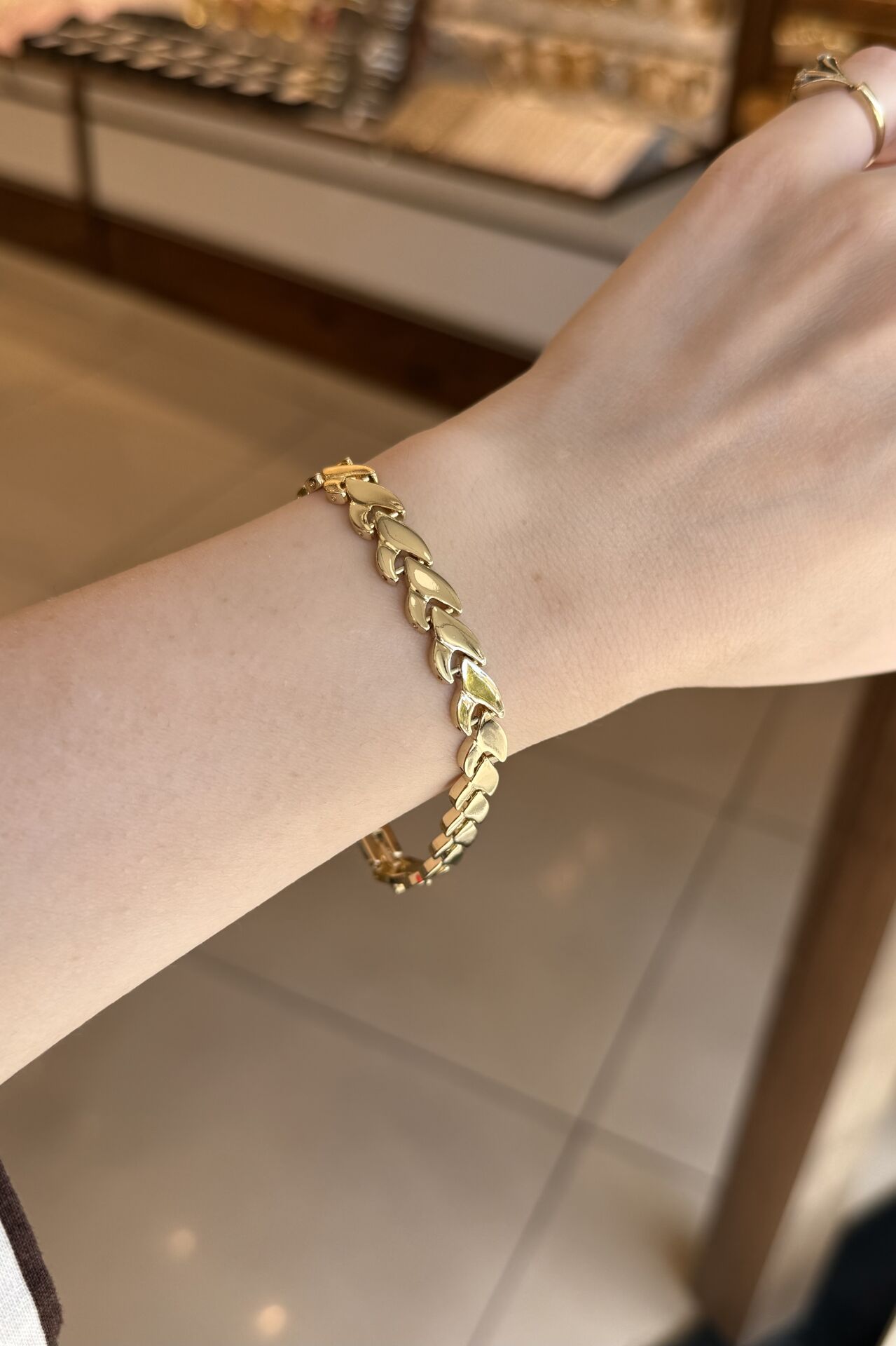 VIP Yassı Model Dalga Zincir Bileklik 20 cm 14K