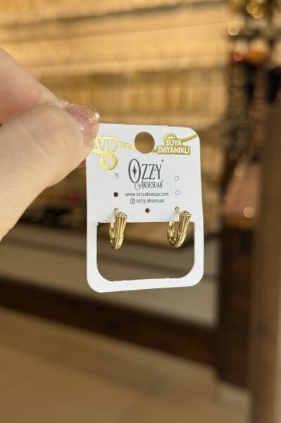 VIP Tomurcuklu Oval Halka Küpe 14K