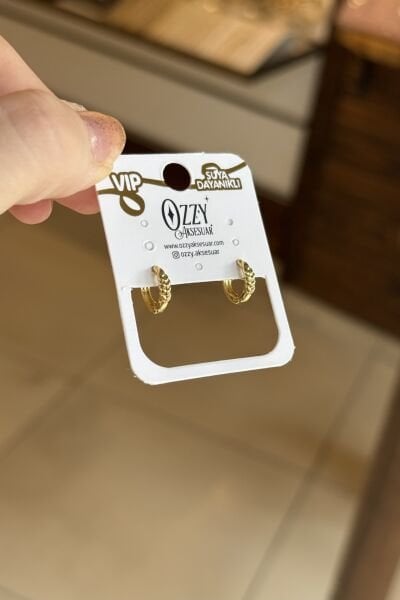 VIP Başak Model Küçük Halka Küpe 14K