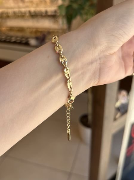 VIP 2 Düğmesi Gömme Taşlı Bilekik 17 + 3 cm