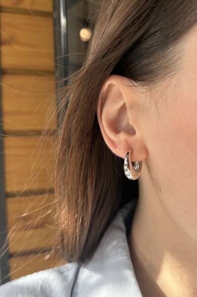 VIP Sepet Halka Küpe Gümüş Renk