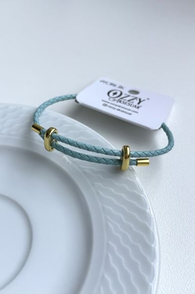Çelik Kemerli Ayarlanabilir Örme Bileklik Turkuaz