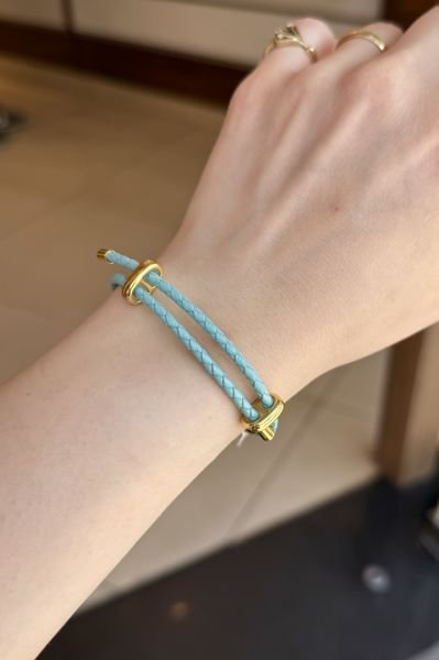 Çelik Kemerli Ayarlanabilir Örme Bileklik Turkuaz