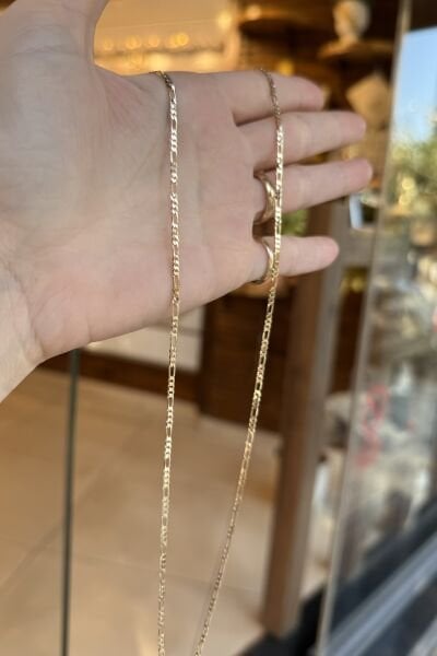 VIP Figaro Zincir Kolye 55 cm 14K