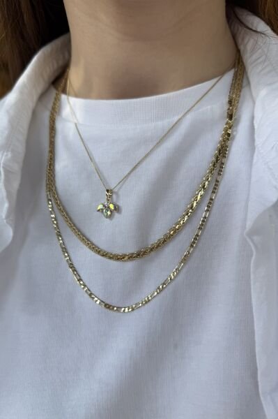 VIP Figaro Zincir Kolye 55 cm 14K