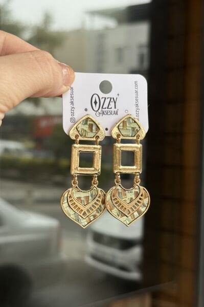 Marka Model Sallantılı Etnik Küpe Yeşil
