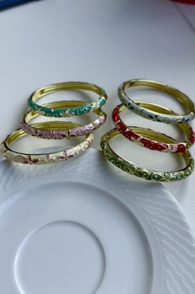 Mineli Vintage Yaylı Kelepçe Bileklik