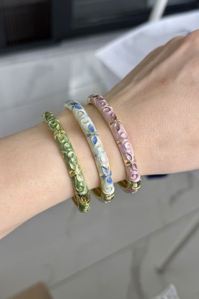 Mineli Vintage Yaylı Kelepçe Bileklik