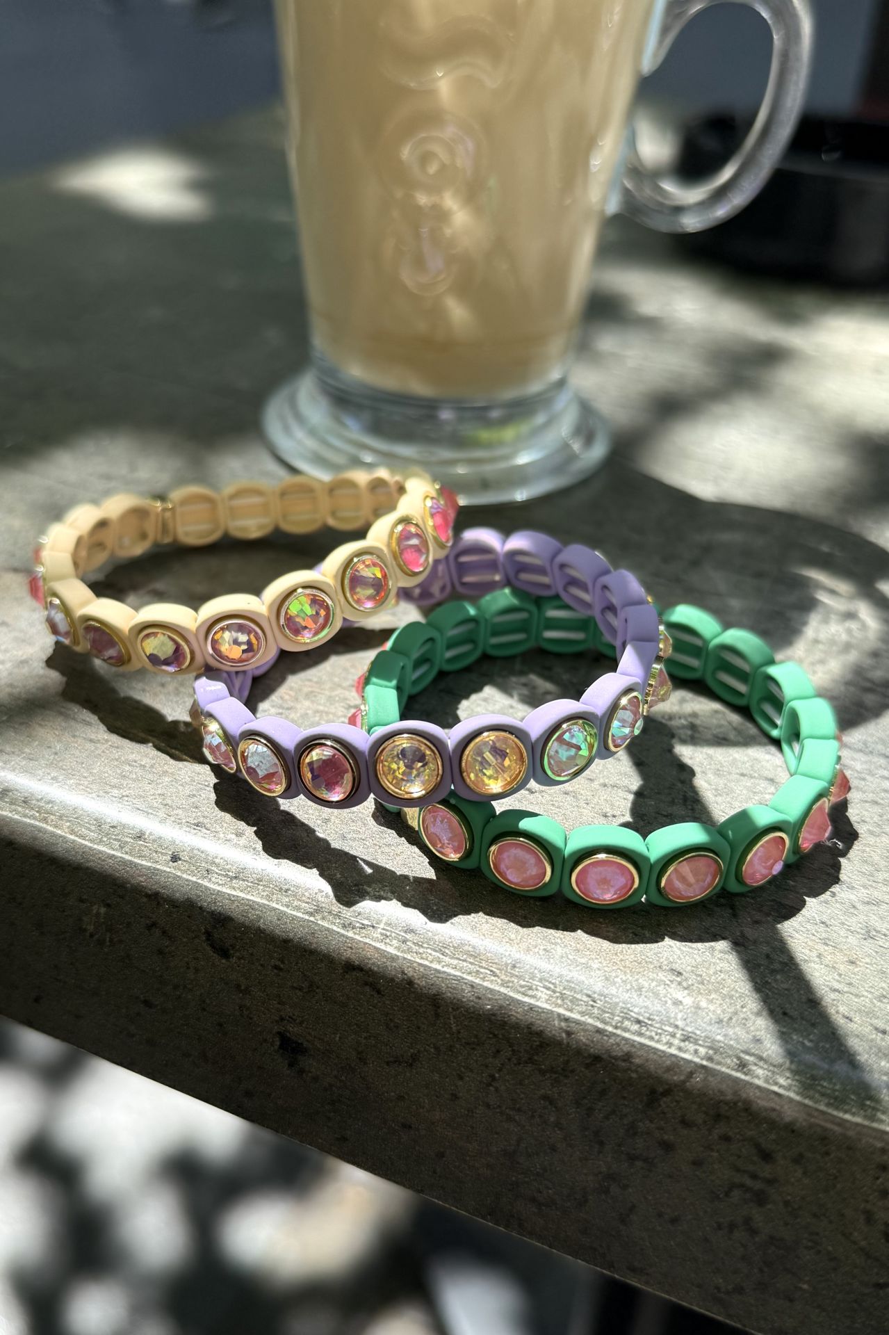 Renkli Taşlı Porselen Kaplama Bileklik