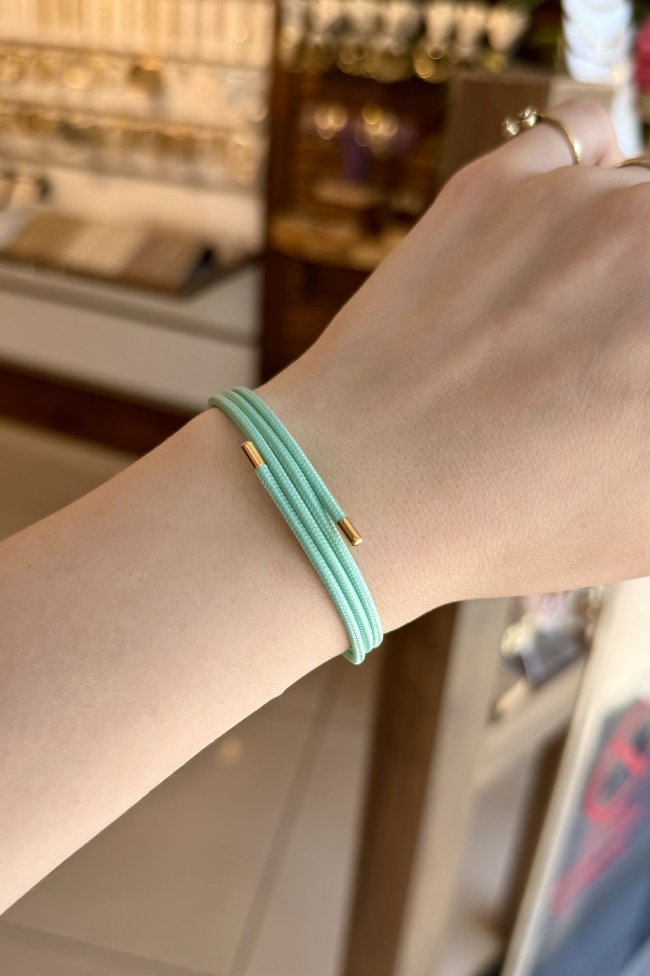 Sarılabilen Mıknatıslı Bileklik Halhal Kolye Turkuaz