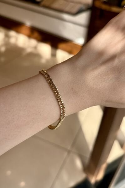 VIP Sık Örgü Zincir Bileklik 17 + 3 cm 14K