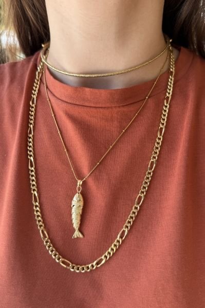 Sarılabilen Mıknatıslı Bileklik Halhal Kolye Gold