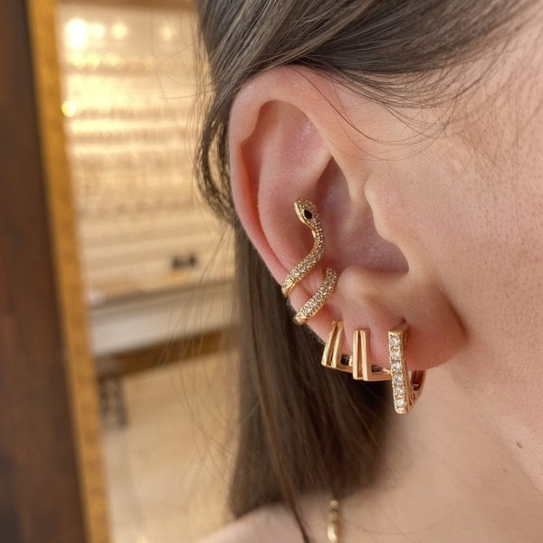 VIP Seri Desenli Sıra Taş Küpe