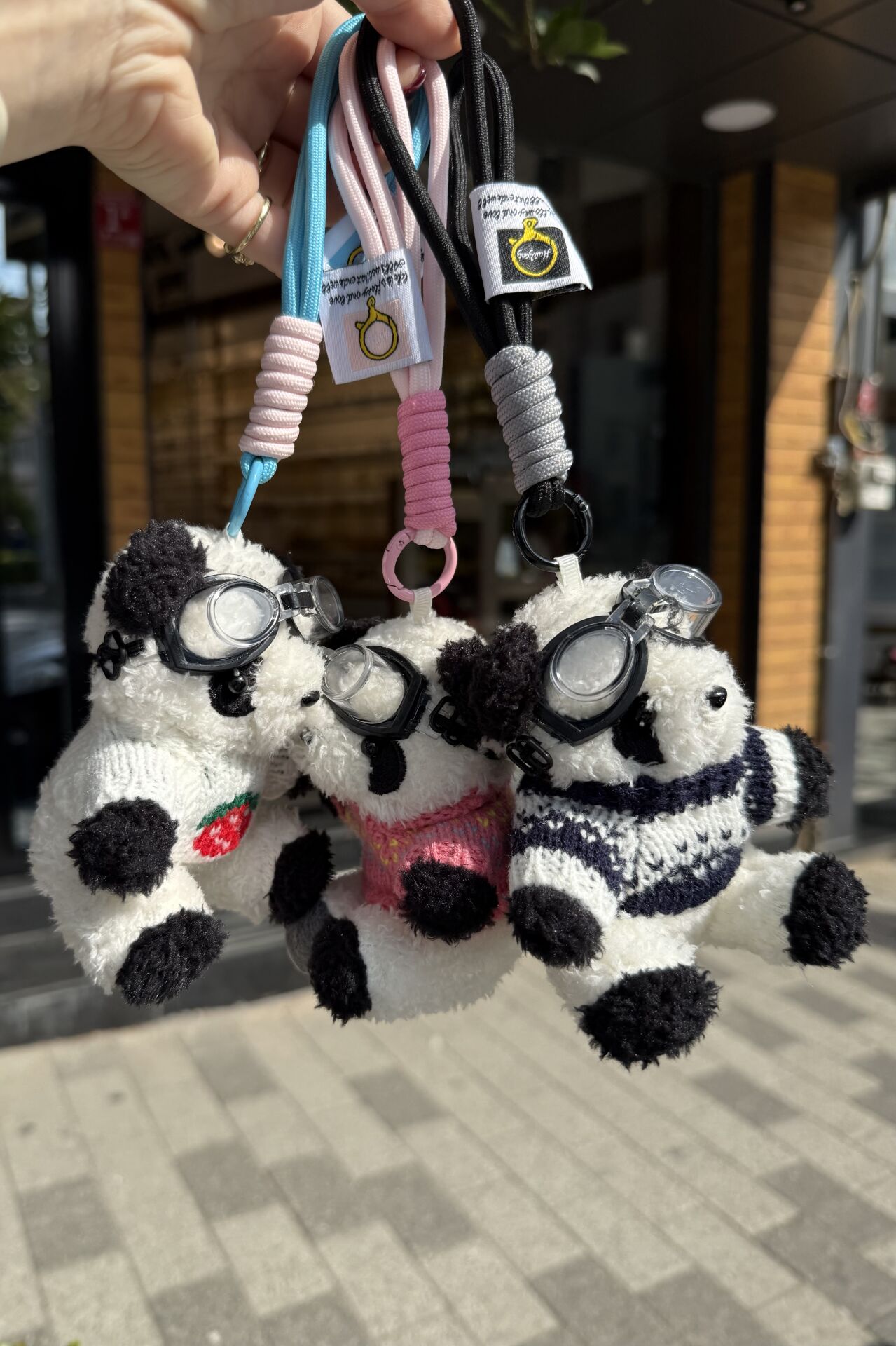 Kazaklı Panda Peluş Çanta Charmı Anahtarlık