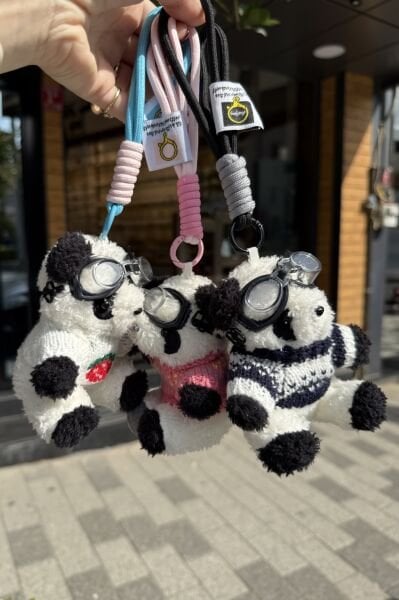 Kazaklı Panda Peluş Çanta Charmı Anahtarlık