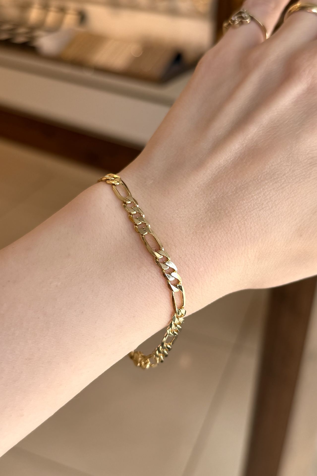 VIP Figaro Zincir Bileklik 19 cm 14K