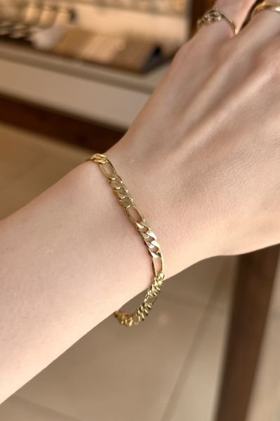 VIP Figaro Zincir Bileklik 19 cm 14K