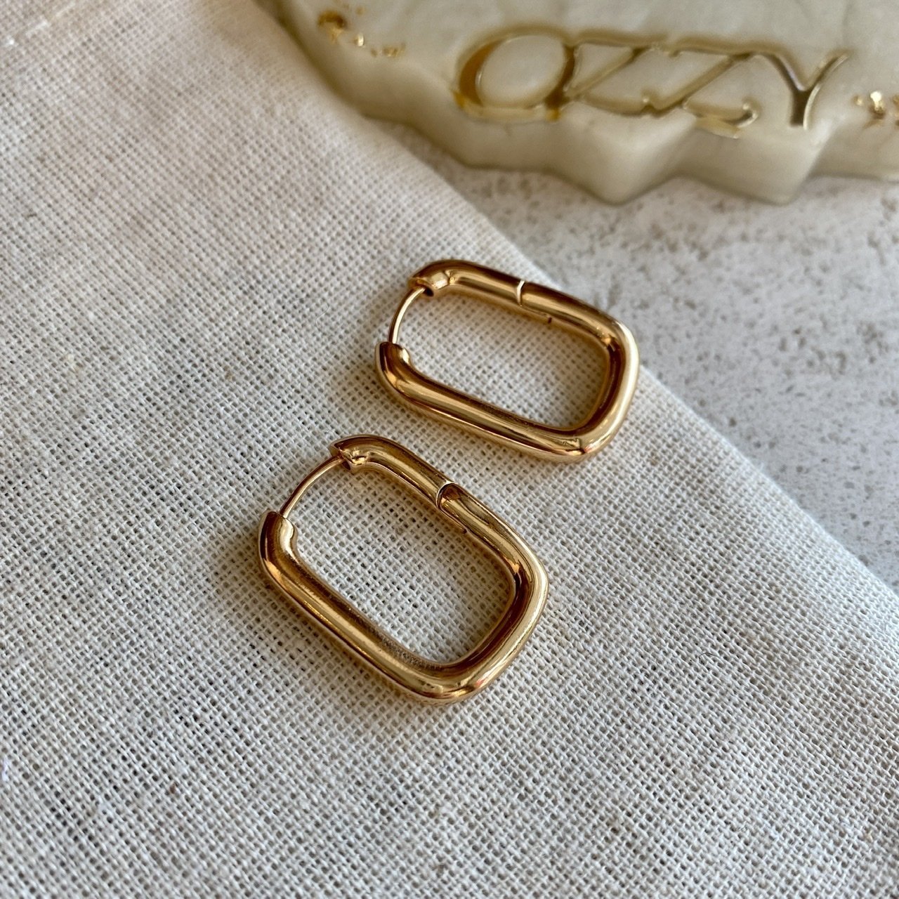 Orta Boy Oval Çıtçıtlı Küpe