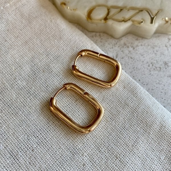 Orta Boy Oval Çıtçıtlı Küpe