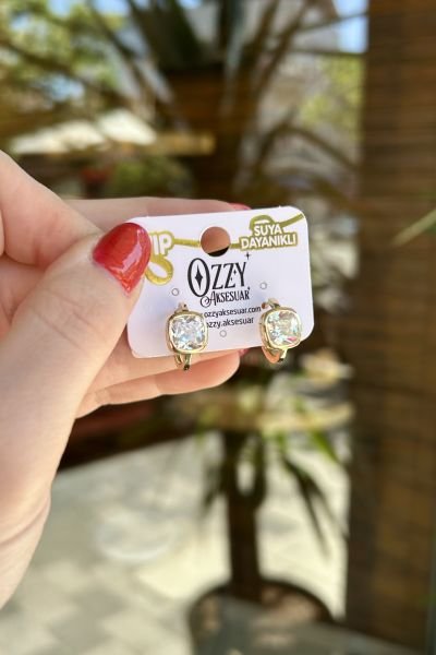 VIP Büyük Kristal Taşlı Premium Halka Küpe