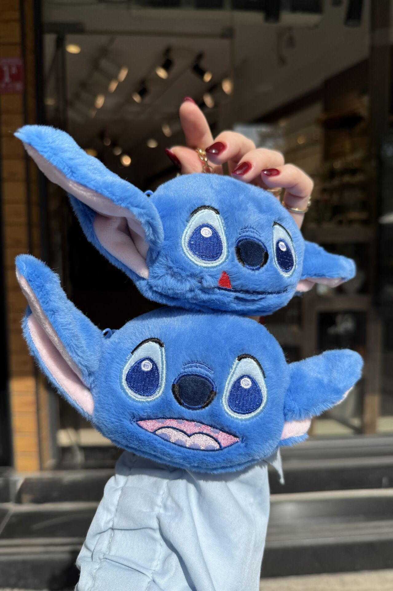 Stitch Peluş Kafa Cüzdan Çanta Charmı Anahtarlık