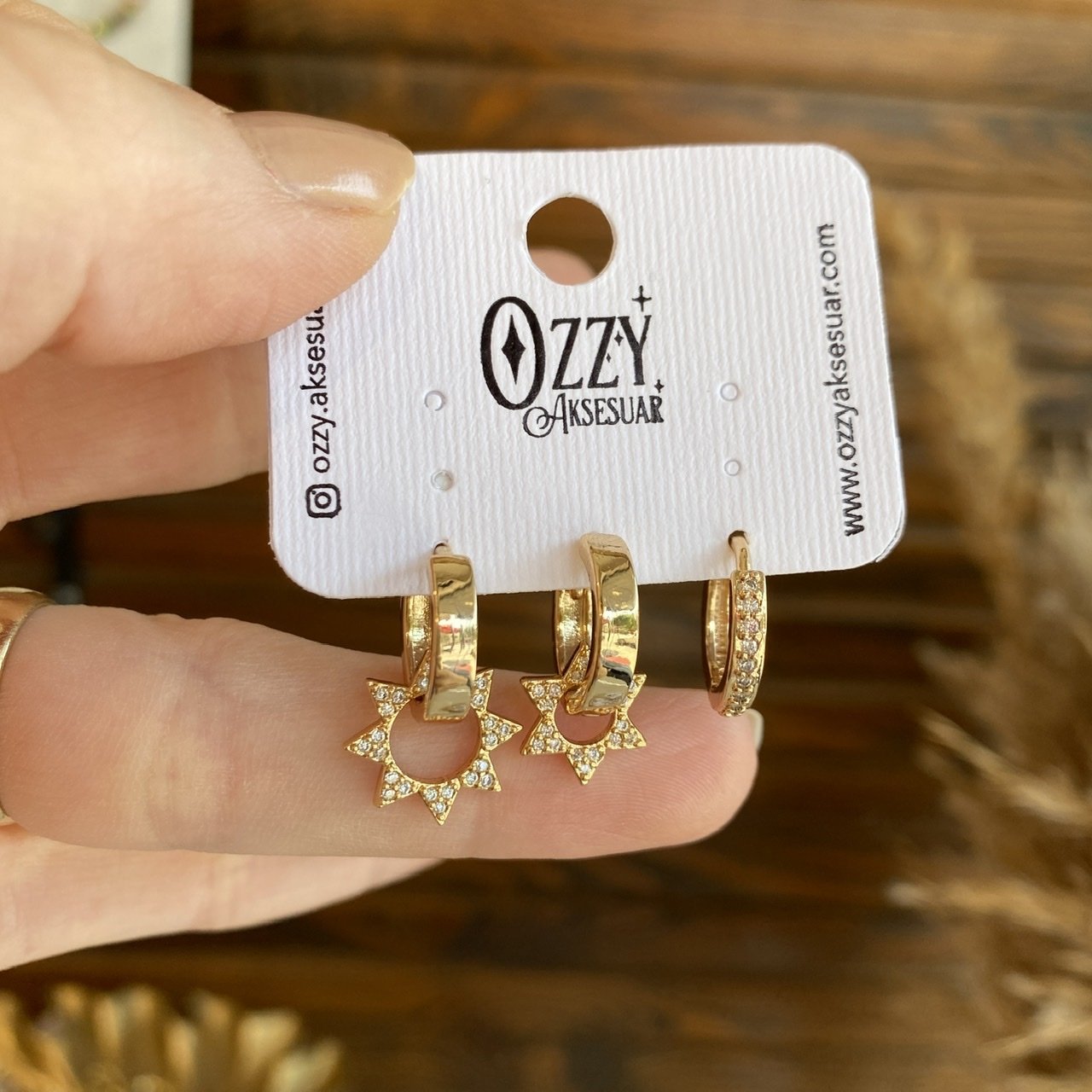 3'lü Güneş Set Küpe