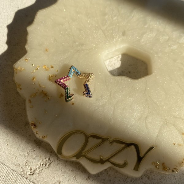 Yıldız Earcuff Gold Renkli Taşlı