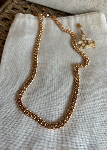 VIP Seri Sık Örgü İçi Dolu Ezme Zincir Kolye 50 cm