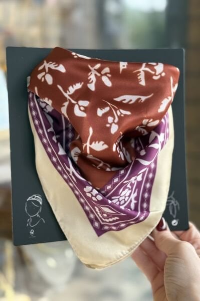 Etnik Desenli Kare Fular