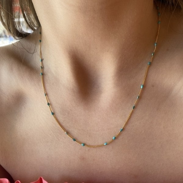 VIP Seri Damla Mineli Kolye 50cm