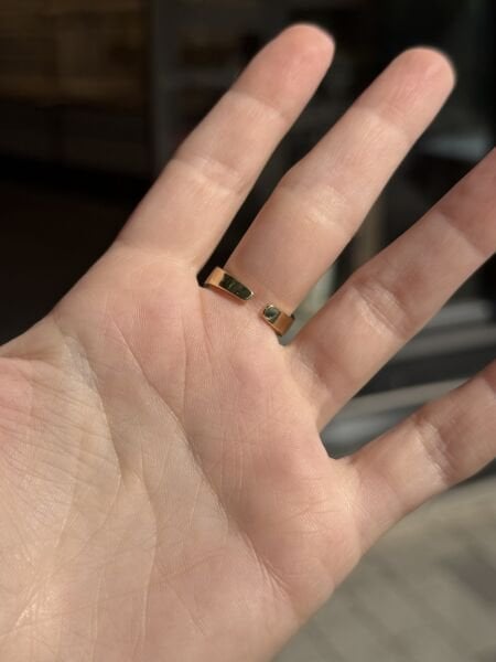 Sarı Damla Zirkon Taşlı Ayarlanabilir Yüzük 14K