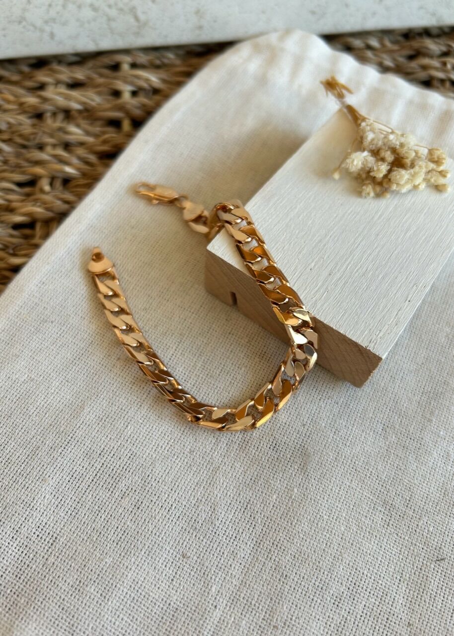 VIP Seri Yassı Sık Örgü Ezme Zincir Bileklik 18 cm