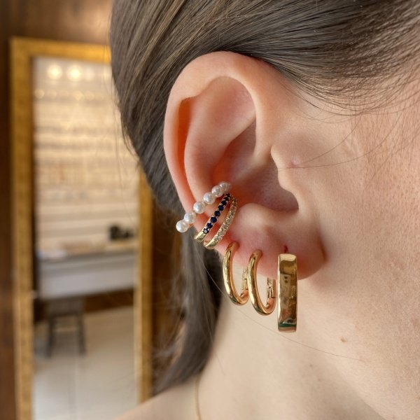 VIP Seri Arkası Desenli Oval Küpe