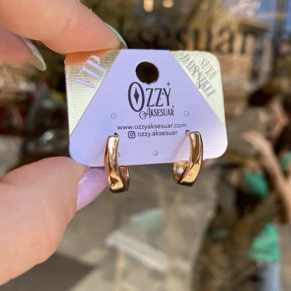 VIP Seri Asimetrik Oval Küpe