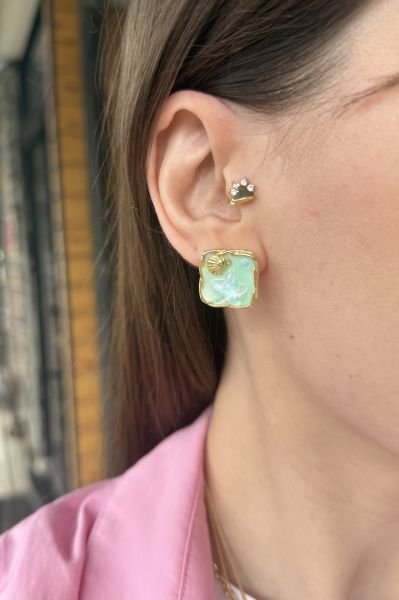 Deniz Yıldızlı Turkuaz Küpe