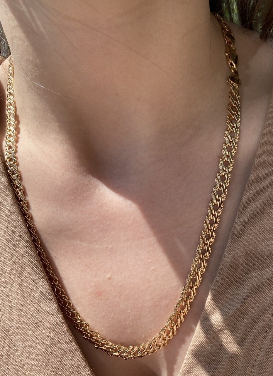 VIP Seri Elmas Kalem İşlemeli Zincir Kolye 55cm