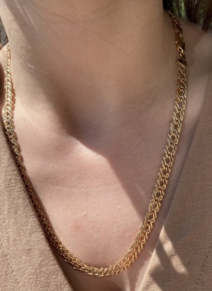 VIP Seri Elmas Kalem İşlemeli Zincir Kolye 55cm