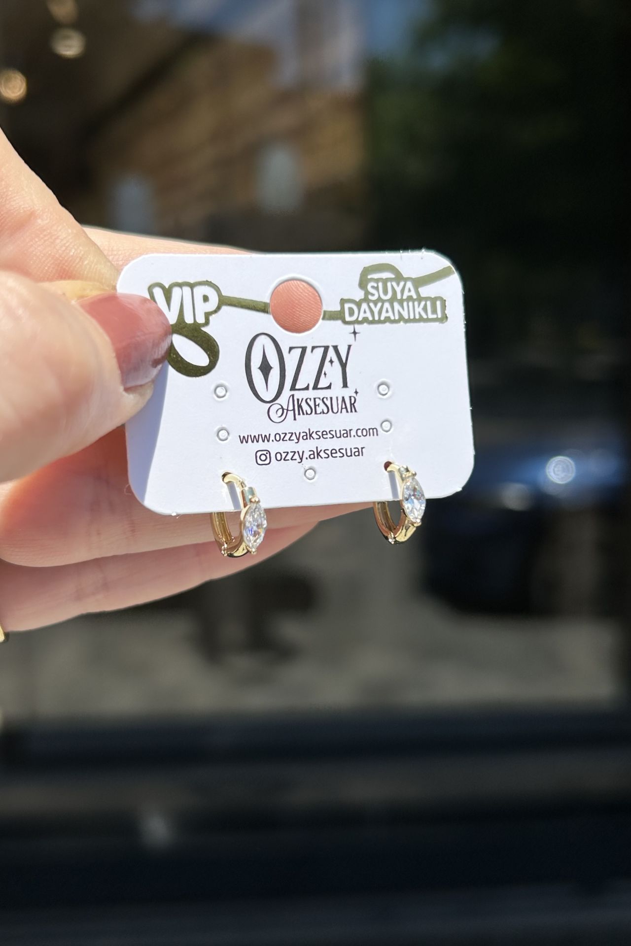 VIP Damla Taşlı Küçük Halka Küpe 14K