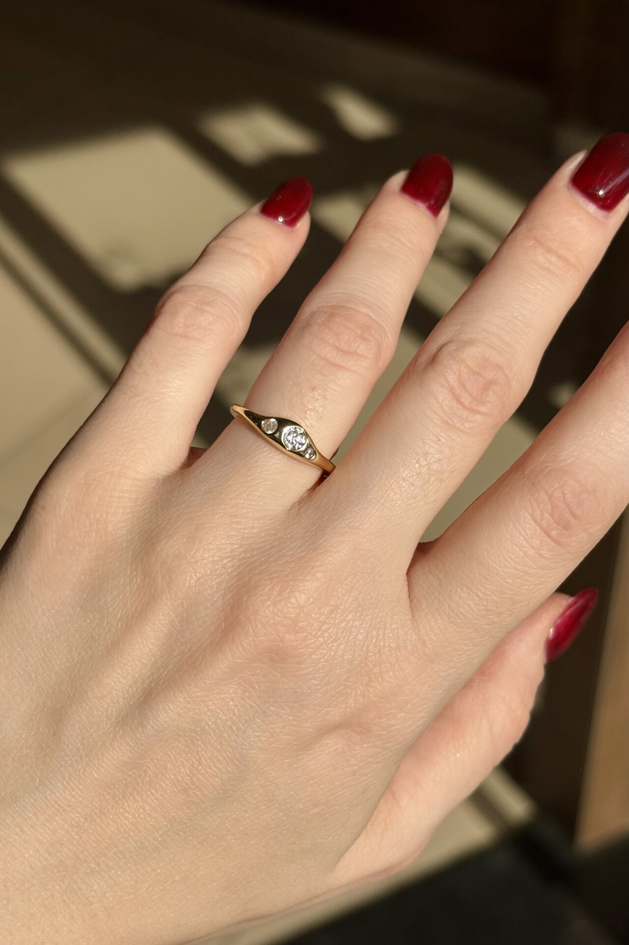 3 Gömme Taşlı Ayarlanabilir İnce Yüzük