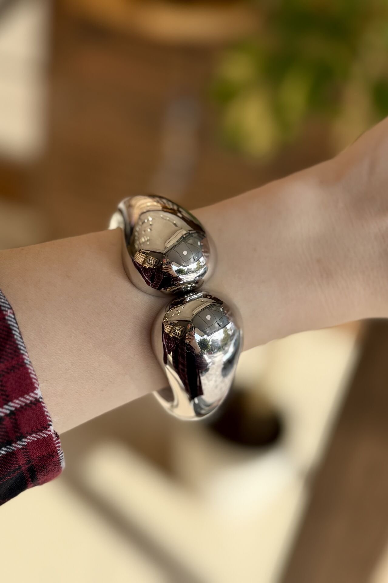 Kavuşan Model Kelepçe Bileklik Gümüş Renk