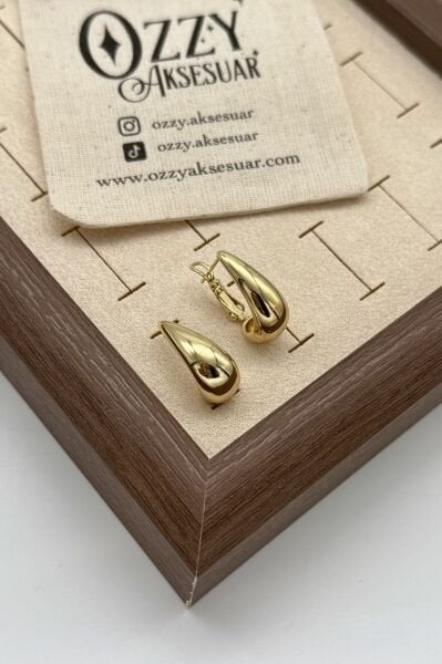 VIP Damla Model Halka Küpe 14K