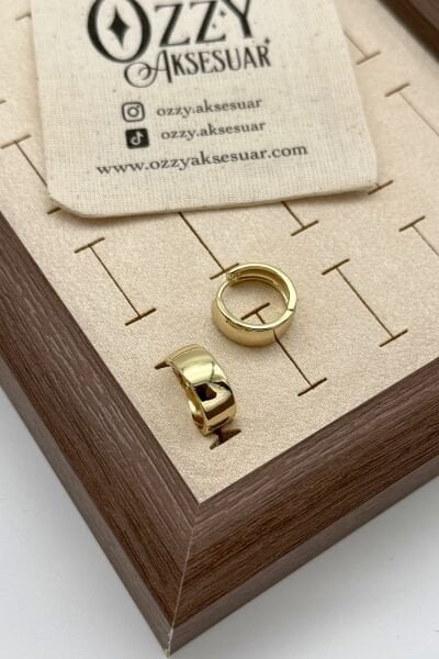 VIP Geniş Halka Küpe 14K