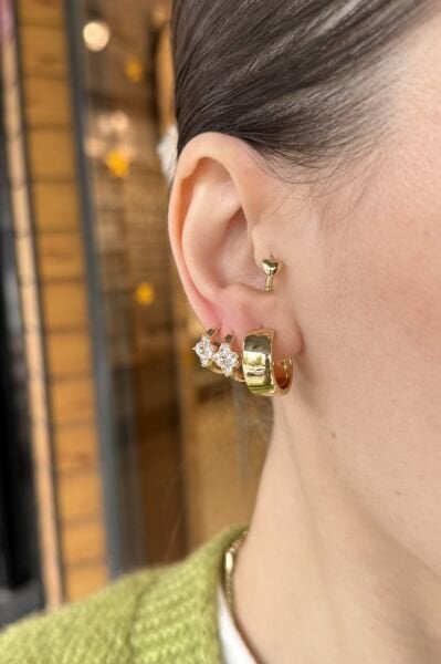 VIP Geniş Halka Küpe 14K