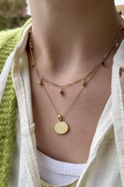 VIP Sıra Küp Sallantılı Zincir Kolye 35 + 10 cm 14K