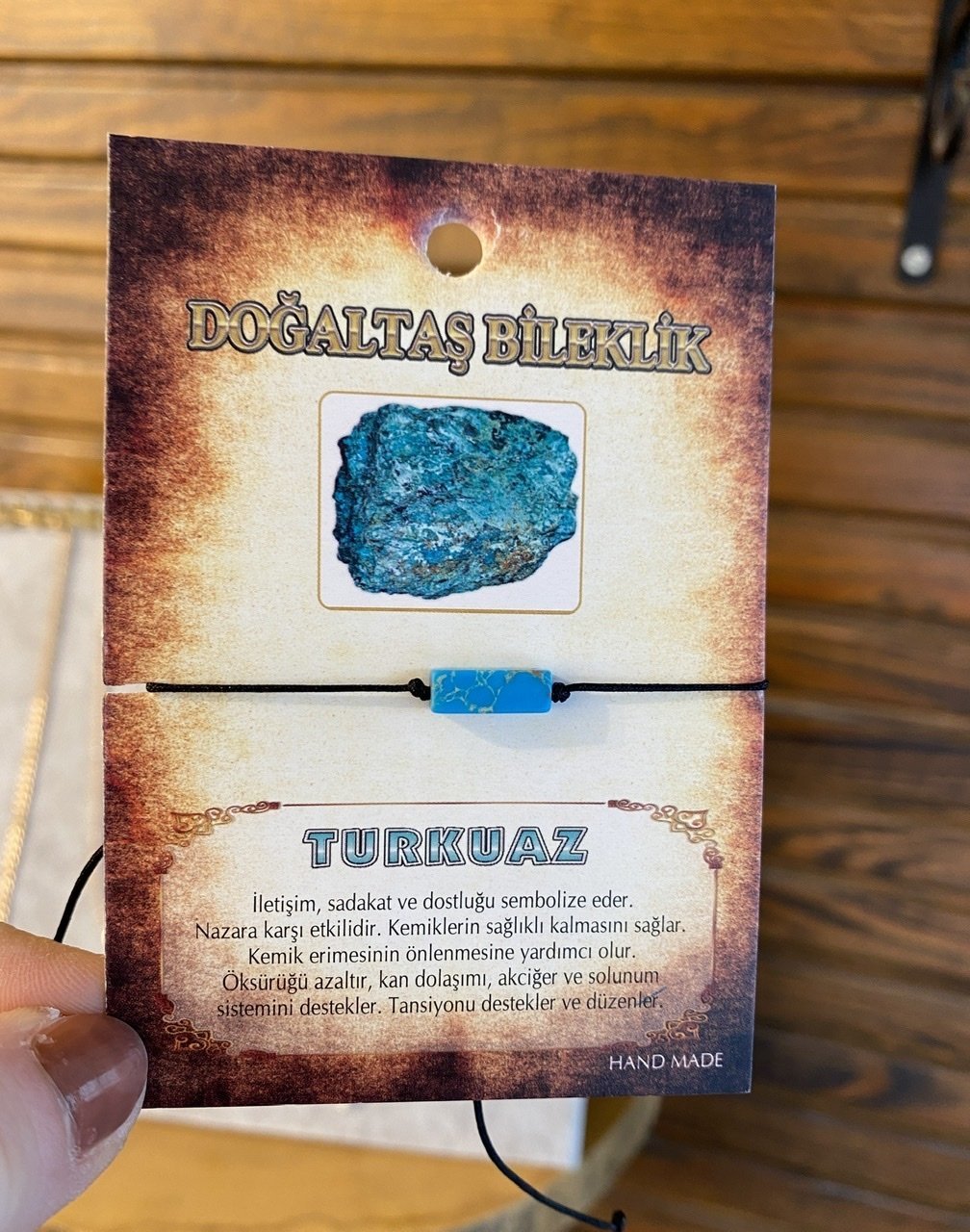 Turkuaz Doğaltaş İp Bileklik