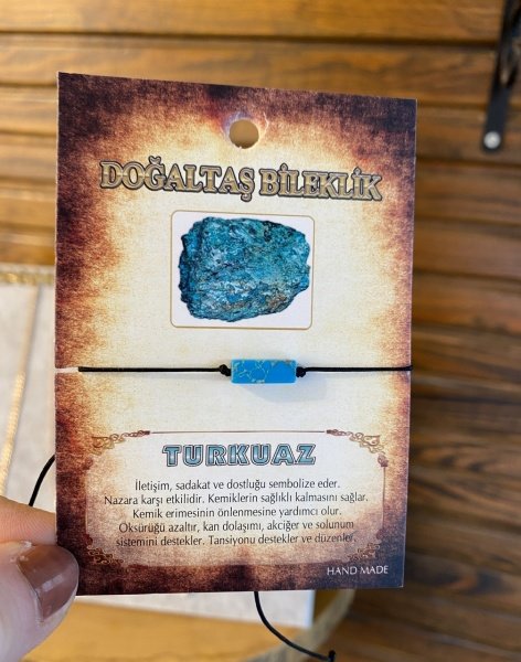 Turkuaz Doğaltaş İp Bileklik