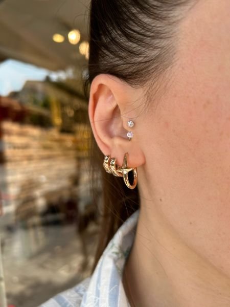 VIP Seri Kuzey Yıldız Model Oval Halka Küpe