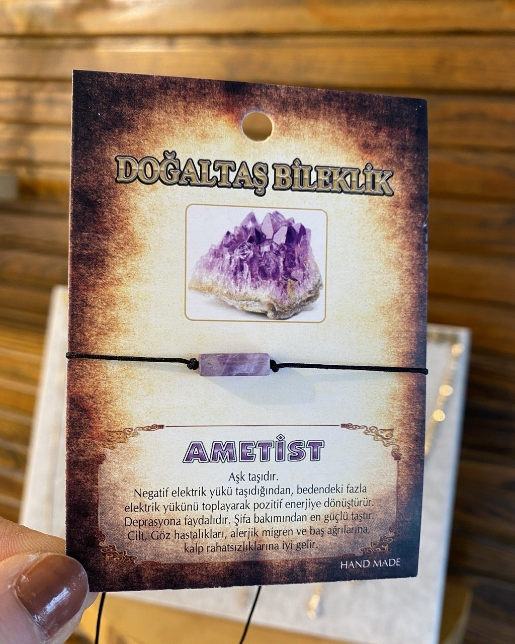 Ametist Doğaltaş İp Bileklik