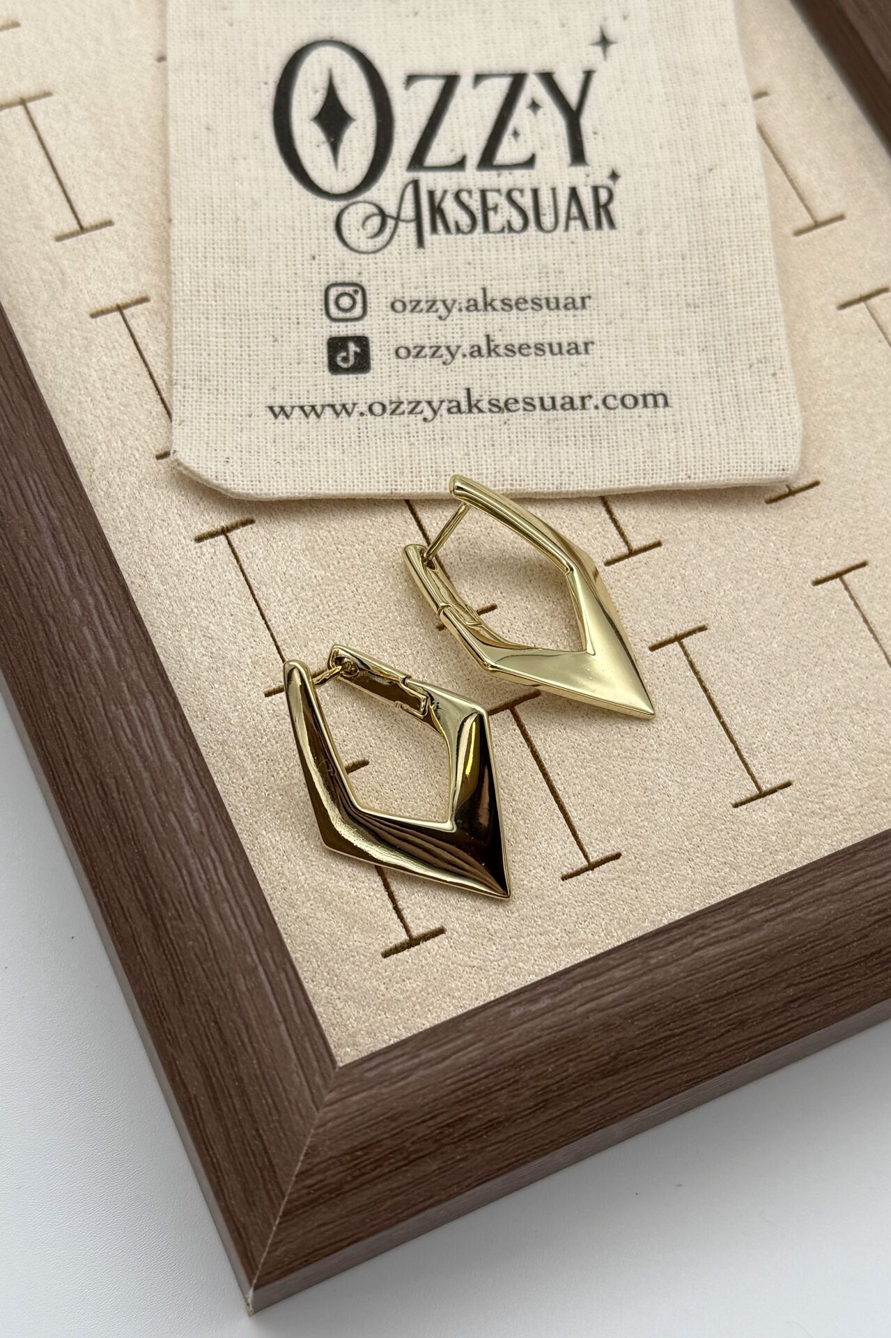 VIP Elmas Model Halka Küpe 14K